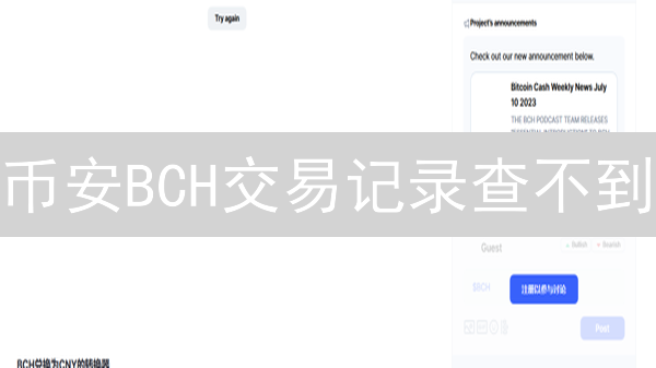 币安BCH交易记录查不到？避坑指南来了！