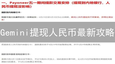 Gemini提现人民币最新攻略：2024年必看，3种方法对比分析！